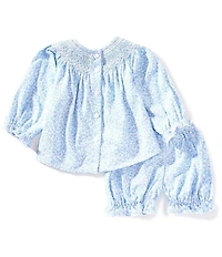 Edgehill Collection Baby Girls Smocked Floral Bloomer Set