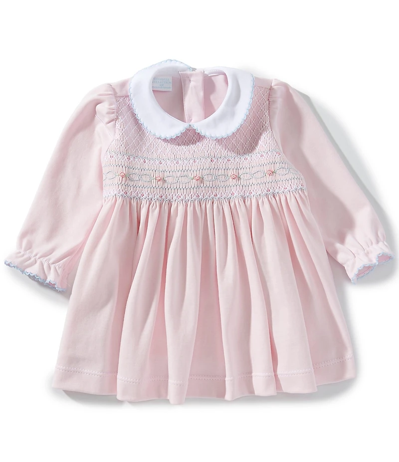 Edgehill Collection Baby Girls Solid Smocked Dress