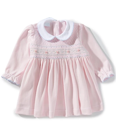 Edgehill Collection Baby Girls Solid Smocked Dress