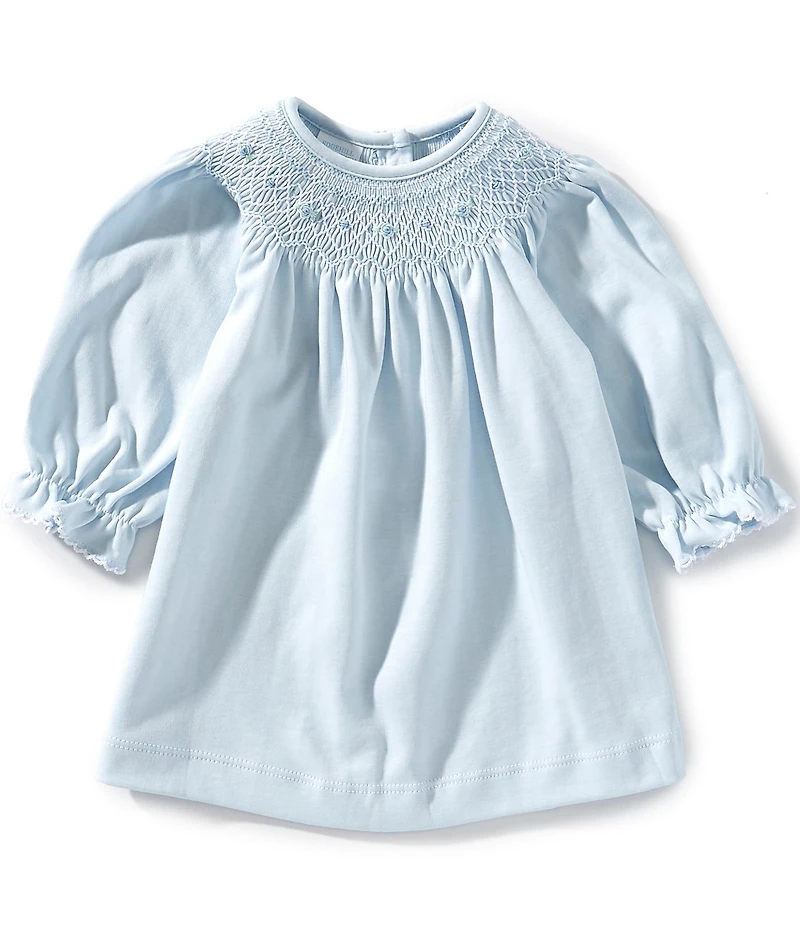 Edgehill Collection Baby Girls Solid Smocked Dress