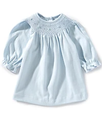 Edgehill Collection Baby Girls Solid Smocked Dress