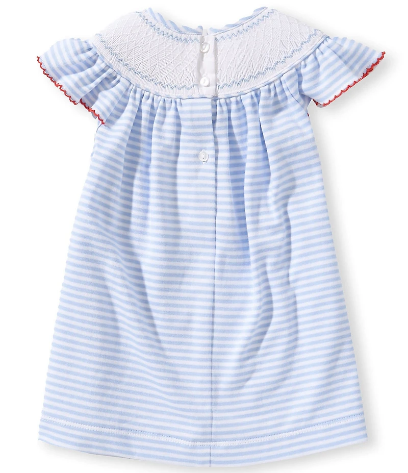 Edgehill Collection Baby Girls Stripe Smocked Cherry Dress