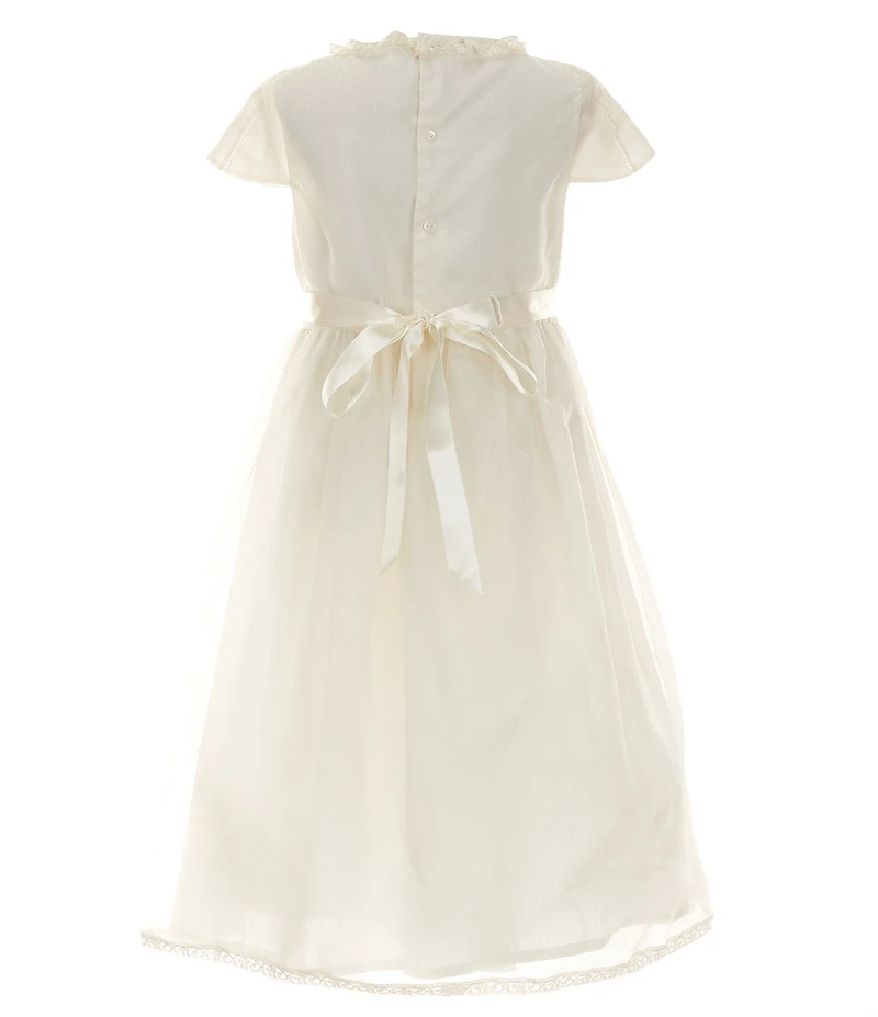 Edgehill Collection Big Girls 7-10 Round Neck Short Sleeve Heirloom Dress