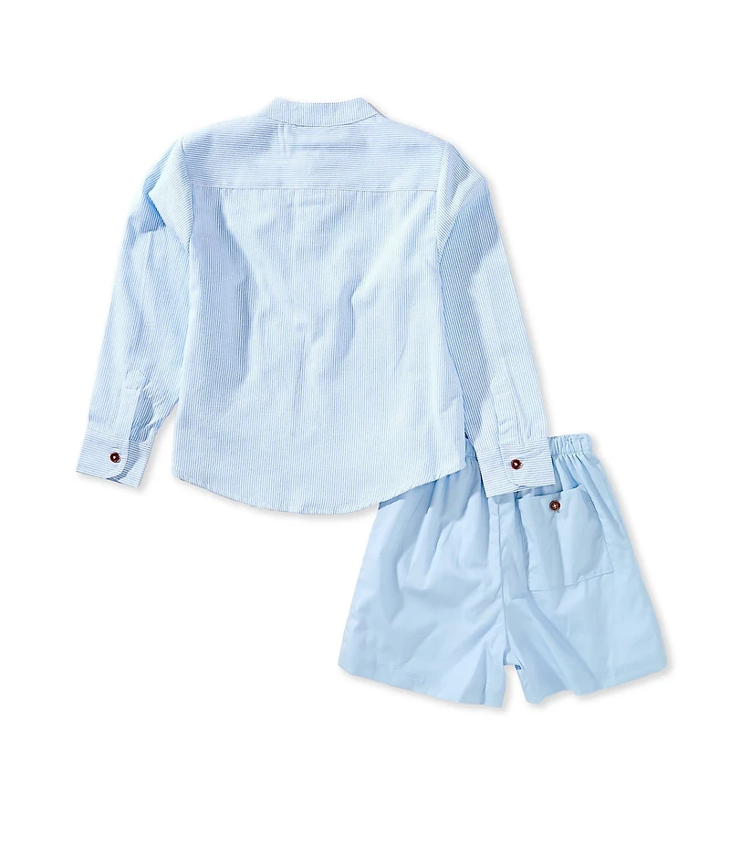 Edgehill Collection Little Boys Long Sleeve Shirt & Solid Shorts Set