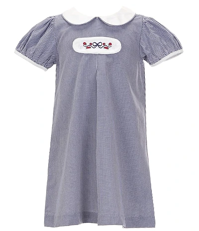 Edgehill Collection Little Girls Peter Pan Cap Sleeve Tab Dress