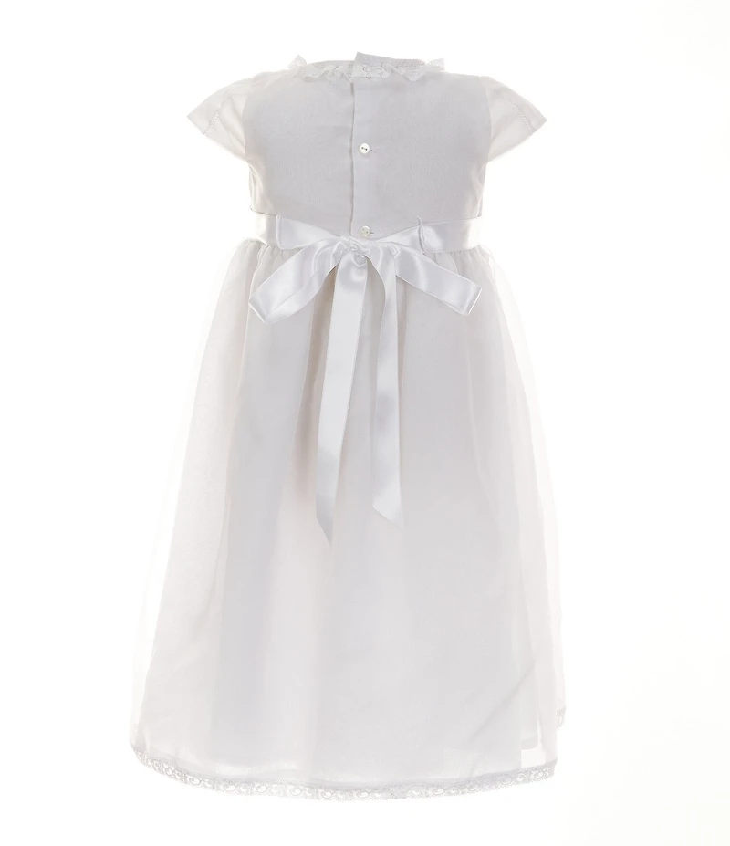 Edgehill Collection Little Girls 2T-6X Round Neck Short Sleeve Lace Heirloom Dress