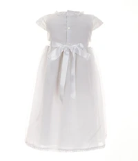 Edgehill Collection Little Girls 2T-6X Round Neck Short Sleeve Lace Heirloom Dress
