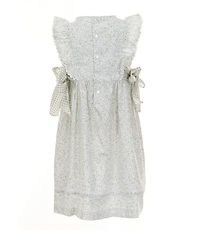 Edgehill Collection Little Girls Gingham Side-Tie Sleeveless Floral Dress