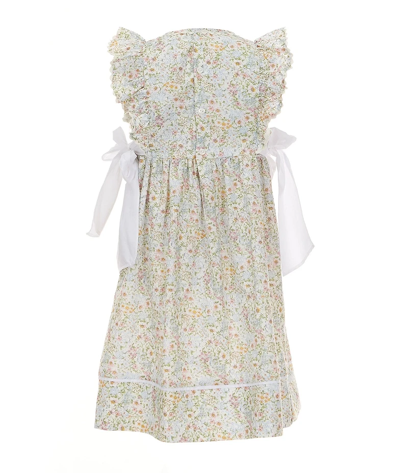 Edgehill Collection Little Girls Side-Tie Sleeveless Floral Dress