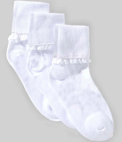 Edgehill Collection Little Girls Crochet Lace 3-Pack Socks