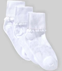 Edgehill Collection Little Girls Crochet Lace 3-Pack Socks