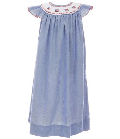 Edgehill Collection Little Girls Gingham Flag Dress