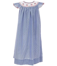 Edgehill Collection Little Girls Gingham Flag Dress