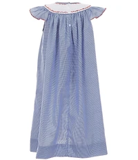 Edgehill Collection Little Girls Gingham Flag Dress