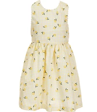 Edgehill Collection Little Girls Gingham Lemon Pinafore Dress