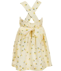 Edgehill Collection Little Girls Gingham Lemon Pinafore Dress