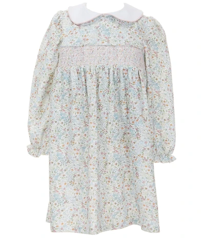 Edgehill Collection Little Girls Long Sleeve Ditsy Floral Dress