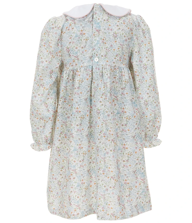 Edgehill Collection Little Girls Long Sleeve Ditsy Floral Dress