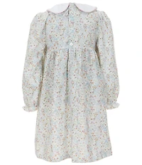 Edgehill Collection Little Girls Long Sleeve Ditsy Floral Dress