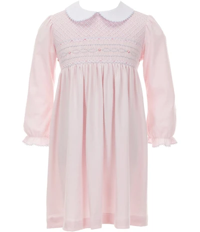 Edgehill Collection Little Girls Pima Cotton Solid Smocked Dress