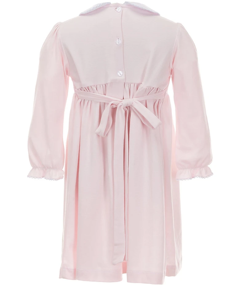 Edgehill Collection Little Girls Pima Cotton Solid Smocked Dress
