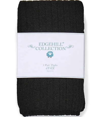 Edgehill Collection Little Girls Ribbed-Knit Tights