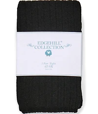 Edgehill Collection Little Girls Ribbed-Knit Tights
