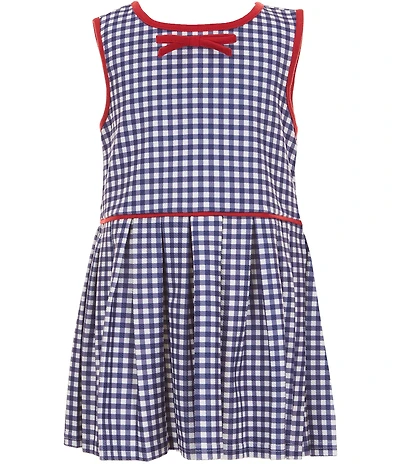 Edgehill Collection Little Girls Sleeveless Gingham Tennis Dress