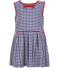 Edgehill Collection Little Girls Sleeveless Gingham Tennis Dress