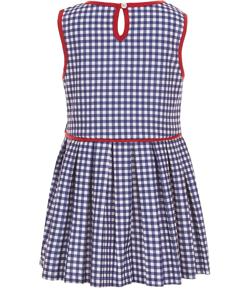 Edgehill Collection Little Girls Sleeveless Gingham Tennis Dress