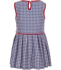 Edgehill Collection Little Girls Sleeveless Gingham Tennis Dress