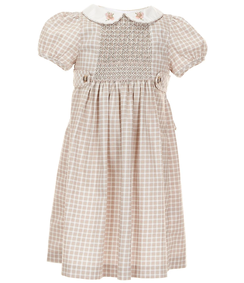 Edgehill Collection Little Girls Smocked Check Dress