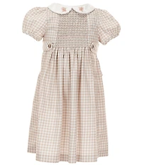 Edgehill Collection Little Girls Smocked Check Dress