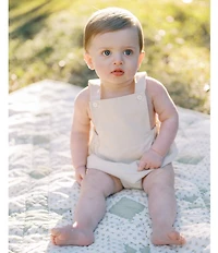 Edgehill Collection x Kristin Ellen Hockman Baby Boys Alfie Tan Gingham Sunsuit Bubble