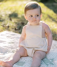 Edgehill Collection x Kristin Ellen Hockman Baby Boys Alfie Tan Gingham Sunsuit Bubble