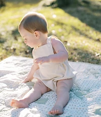 Edgehill Collection x Kristin Ellen Hockman Baby Boys Alfie Tan Gingham Sunsuit Bubble