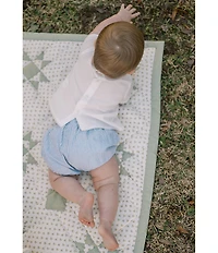 Edgehill Collection x Kristin Ellen Hockman Baby Boys Linen Blend Felix Top & Stripe Short Set