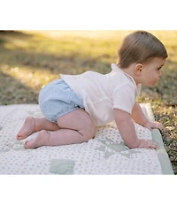Edgehill Collection x Kristin Ellen Hockman Baby Boys Linen Blend Felix Top & Stripe Short Set
