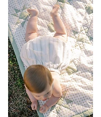 Edgehill Collection x Kristin Ellen Hockman Baby Boys Hugo Green Stripe Linen Sunsuit Bubble
