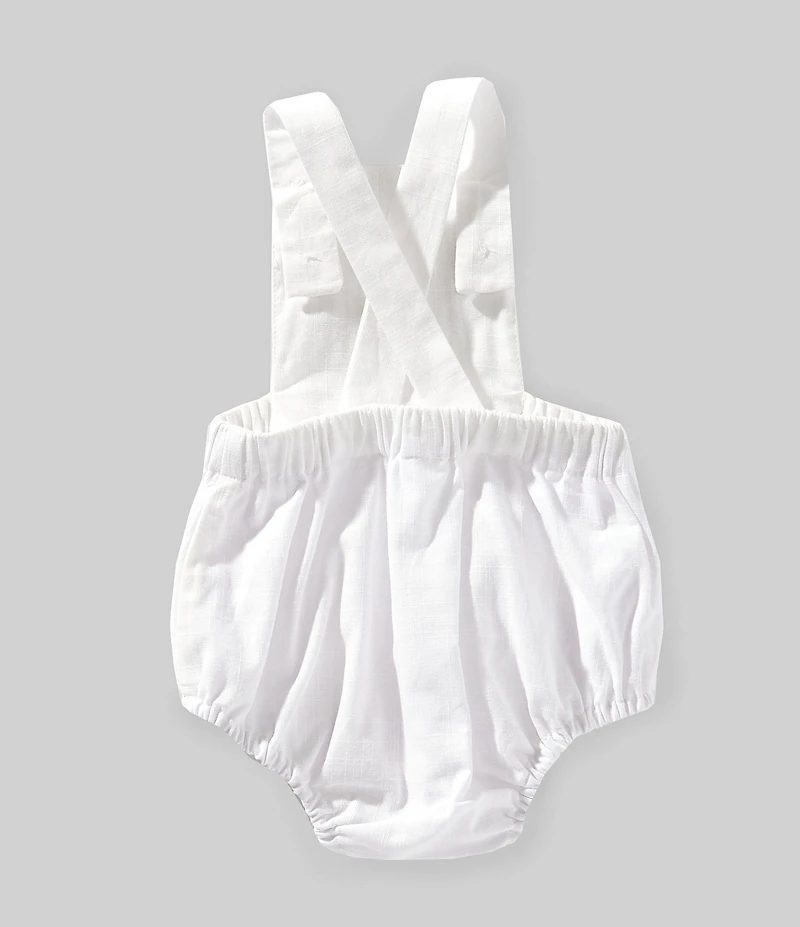 Edgehill Collection x Kristin Ellen Hockman Baby Girls Liv Embroidered Linen Blend Sunsuit Bubble
