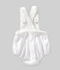 Edgehill Collection x Kristin Ellen Hockman Baby Girls Liv Embroidered Linen Blend Sunsuit Bubble