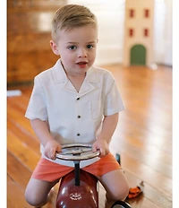 Edgehill Collection x Kristin Ellen Hockman Little Boys Arlo Camp Collar Short Sleeve Woven & Shorts Set