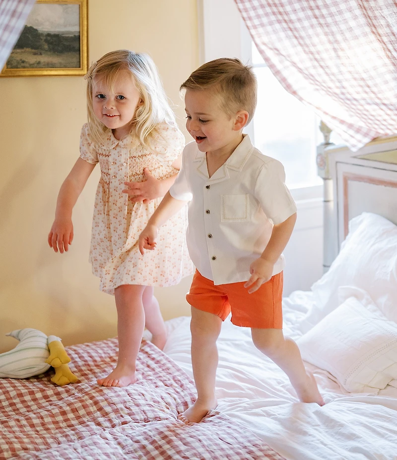 Edgehill Collection x Kristin Ellen Hockman Little Boys Arlo Camp Collar Short Sleeve Woven & Shorts Set