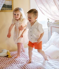 Edgehill Collection x Kristin Ellen Hockman Little Boys Arlo Camp Collar Short Sleeve Woven & Shorts Set