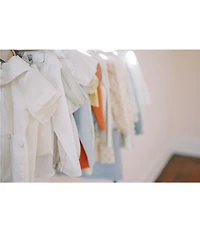 Edgehill Collection x Kristin Ellen Hockman Little Boys Gustav Peter Pan Collar Long Sleeve Linen Top & Gingham Shorts Set