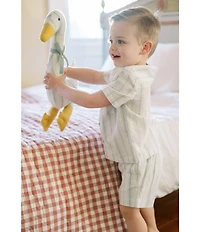 Edgehill Collection x Kristin Ellen Hockman Little Boys Oskar Camp Collar Stripe Short Sleeve Woven Top & Shorts Set