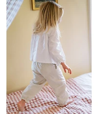 Edgehill Collection x Kristin Ellen Hockman Little Girls Delphine Honeycomb Blouse & Woven Pants Set