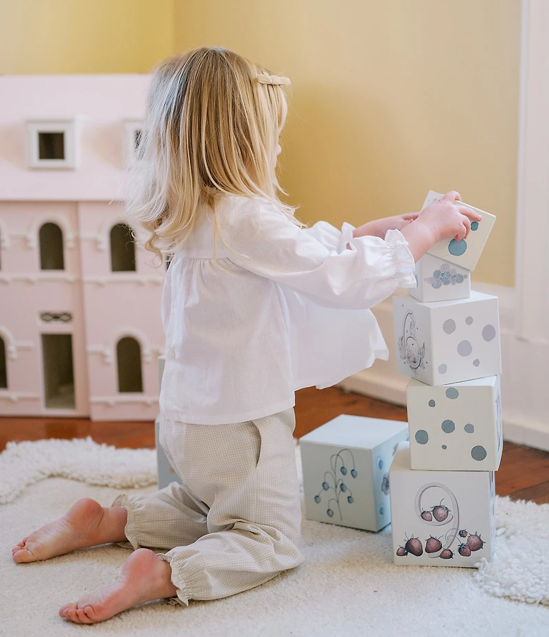 Edgehill Collection x Kristin Ellen Hockman Little Girls Delphine Honeycomb Blouse & Woven Pants Set
