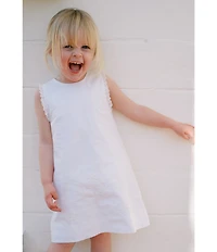 Edgehill Collection x Kristin Ellen Hockman Little Girls Svea White Embroidered Dress