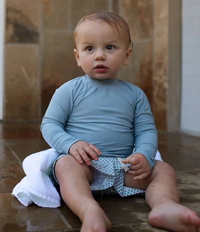 Edgehill Collection x Megan Karp Baby Boys Finn Rashguard & Printed Swim Trunks Set